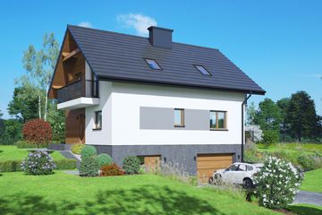  Projekt domu Izabelów (KRP2812) - projekt domu parterowego z poddaszem - Zdjęcie 2