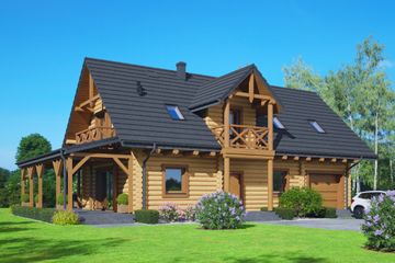  Projekt domu Tramowo dw (KRP2818) - projekt domu parterowego z poddaszem - Zdjęcie 1