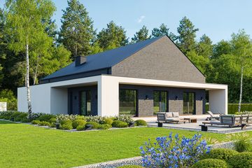 Projekt domu BK-30 - parterowy dom o powierzchni 118,40 m², dach dwuspadowy - ujęcie 4