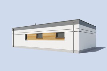 Projekt garażu G361 garaż dwustanowiskowy z pomieszczeniami gospodarczymi - parterowy dom o powierzchni 75,80 m², dach płaski - ujęcie 4