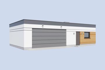 Projekt budynku gospodarczego G361A budynek gospodarczy - parterowy dom o powierzchni 75,80 m², dach płaski - ujęcie 4