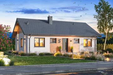 Projekt domu Tebe energo - parterowy dom o powierzchni 81,35 m², dach dwuspadowy - ujęcie 4