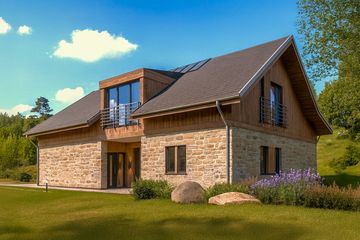  Projekt domu Rufus (BBI1018) - projekt domu parterowego z poddaszem - Zdjęcie 1