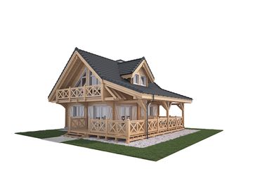  Projekt domu Jutrzenka z trójkątnym oknem powiększona (KDX1017) - projekt domu parterowego z poddaszem - Zdjęcie 8