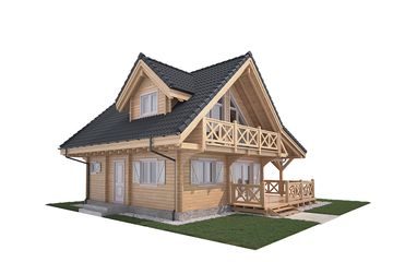  Projekt domu Jutrzenka z trójkątnym oknem powiększona (KDX1017) - projekt domu parterowego z poddaszem - Zdjęcie 5