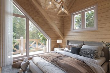  Projekt domu Jutrzenka z trójkątnym oknem powiększona (KDX1017) - projekt domu parterowego z poddaszem - Zdjęcie 10