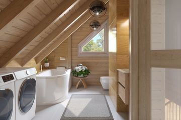  Projekt domu Jutrzenka z trójkątnym oknem powiększona (KDX1017) - projekt domu parterowego z poddaszem - Zdjęcie 11