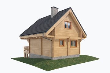  Projekt domu Jutrzenka z trójkątnym oknem (KDX1018) - projekt domu parterowego z poddaszem - Zdjęcie 4