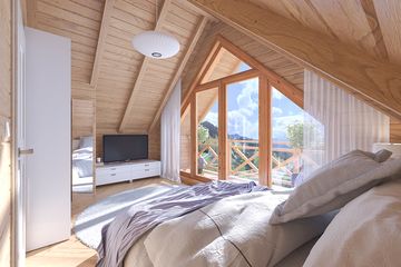  Projekt domu Jutrzenka z trójkątnym oknem (KDX1018) - projekt domu parterowego z poddaszem - Zdjęcie 8