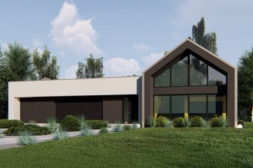  Projekt domu uA376 (WCB1572) - projekt domu parterowego z poddaszem - Zdjęcie 1