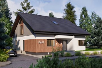  Projekt domu D414 (WAI1504) - projekt domu parterowego z poddaszem - Zdjęcie 1