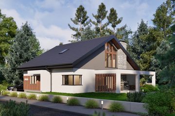  Projekt domu D414 (WAI1504) - projekt domu parterowego z poddaszem - Zdjęcie 3