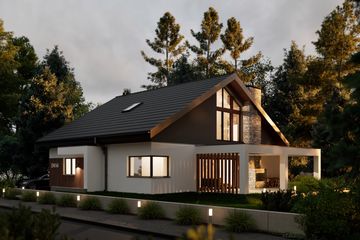  Projekt domu D414 (WAI1504) - projekt domu parterowego z poddaszem - Zdjęcie 4