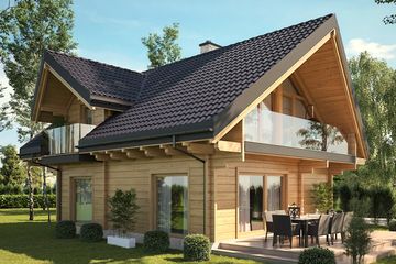  Projekt domu Moja bajka ze skośnym dachem (KDX1021) - projekt domu parterowego z poddaszem - Zdjęcie 1