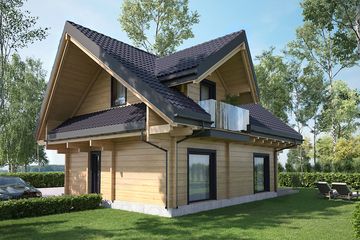  Projekt domu Moja bajka ze skośnym dachem (KDX1021) - projekt domu parterowego z poddaszem - Zdjęcie 4