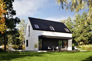 Projekt domu Mini 21 plus (wersja C) energo plus - parterowy z poddaszem dom o powierzchni 79,62 m², dach dwuspadowy - ujęcie 2
