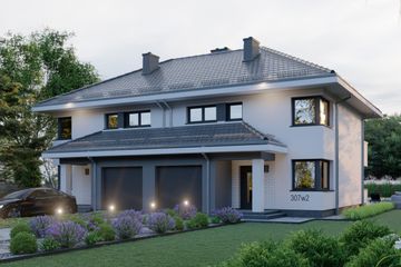  Projekt domu APS 307 wariant 2 dwulokalowy (LUA1651) - projekt domu z pełnym piętrem - Zdjęcie 3