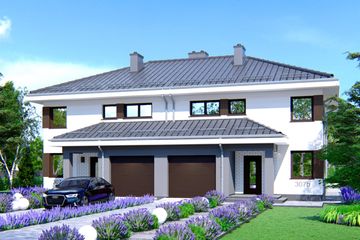  Projekt domu APS 307 wariant 3 dwulokalowy (LUA1652) - projekt domu z pełnym piętrem - Zdjęcie 1