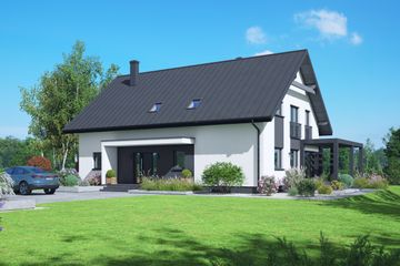  Projekt domu Krzemowo (KRP2814) - projekt domu parterowego z poddaszem - Zdjęcie 2