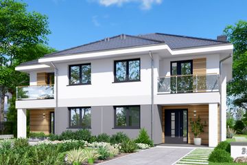  Projekt domu APS 350 dwulokalowy (LUA1653) - projekt domu z pełnym piętrem - Zdjęcie 1