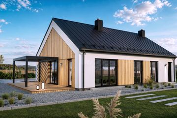 Projekt domu Tani w budowie modern - parterowy dom o powierzchni 99,67 m², dach dwuspadowy - ujęcie 2