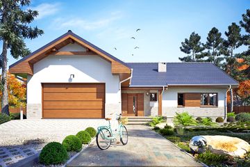  Projekt domu Gąska III z garażem 1-st. [A] (WRF2477) - projekt domu parterowego - Zdjęcie 1