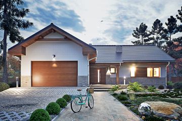  Projekt domu Gąska III z garażem 1-st. [A] (WRF2477) - projekt domu parterowego - Zdjęcie 2