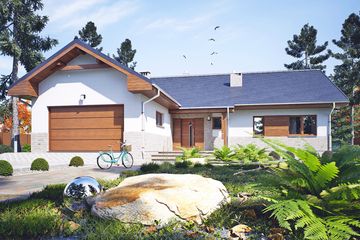  Projekt domu Gąska III z garażem 1-st. [A] (WRF2477) - projekt domu parterowego - Zdjęcie 3