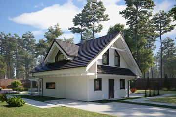  Projekt domu Bajka N czarno-biała (KDX1027) - projekt domu parterowego z poddaszem - Zdjęcie 4