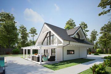  Projekt domu Bajka N czarno-biała (KDX1027) - projekt domu parterowego z poddaszem - Zdjęcie 6