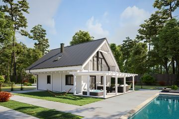  Projekt domu Bajka N czarno-biała (KDX1027) - projekt domu parterowego z poddaszem - Zdjęcie 8