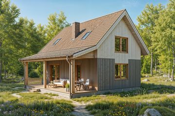  Projekt domu Wrzos 2 (GDE1074) - projekt domu parterowego z poddaszem - Zdjęcie 2