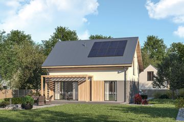  Projekt domu D338 - wersja murowana (WAI1512) - projekt domu parterowego z poddaszem - Zdjęcie 2