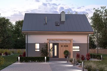  Projekt domu D338 - wersja murowana (WAI1512) - projekt domu parterowego z poddaszem - Zdjęcie 3