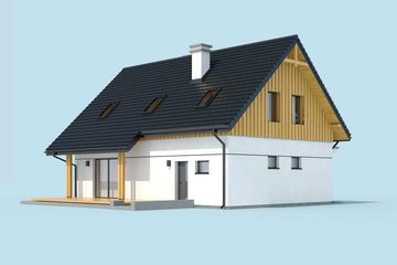  Projekt domu Rio 2 szkielet drewniany pompa ciepła, wentylacja mechaniczna (SLN2860) - projekt domu parterowego z poddaszem - Zdjęcie 3