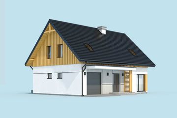  Projekt domu Rio 2 szkielet drewniany pompa ciepła, wentylacja mechaniczna (SLN2860) - projekt domu parterowego z poddaszem - Zdjęcie 4