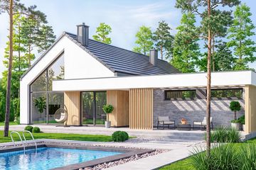 Projekt domu Gustav 3 - parterowy dom o powierzchni 114,75 m², dach dwuspadowy - ujęcie 2
