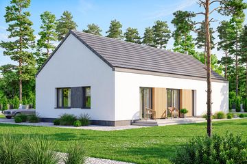 Projekt domu Gustav 3 - parterowy dom o powierzchni 114,75 m², dach dwuspadowy - ujęcie 3