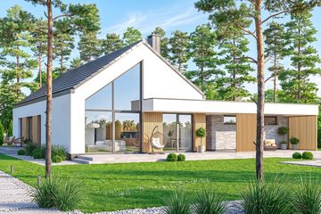 Projekt domu Gustav 3 - parterowy dom o powierzchni 114,75 m², dach dwuspadowy - ujęcie 4