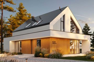  Projekt domu HomeKoncept 131 (KRX1279) - projekt domu parterowego z poddaszem - Zdjęcie 1