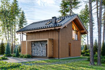  Projekt domu Stodoła alpejska (KNT1011) - projekt domu parterowego z poddaszem - Zdjęcie 3