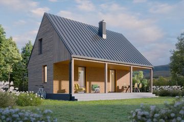  Projekt domu Chmiel 2 - murowany (GDE1076) - projekt domu parterowego z poddaszem - Zdjęcie 3