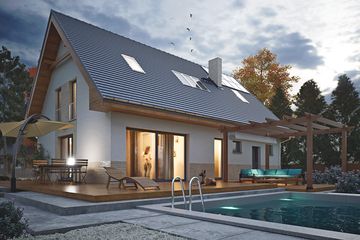  Projekt domu Kołysanka z garażem 1-st. [A] (WRF2470) - projekt domu parterowego z poddaszem - Zdjęcie 4