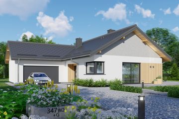  Projekt domu APS 347 wariant 2+G ECO (LUA1657) - projekt domu parterowego - Zdjęcie 1