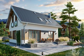  Projekt domu Dino Solo (1920) (KRD3063) - projekt domu parterowego z poddaszem - Zdjęcie 2