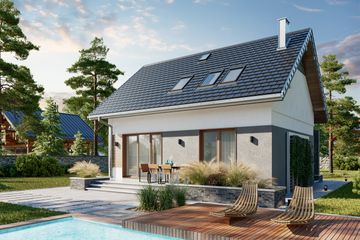  Projekt domu Dino Solo (1920) (KRD3063) - projekt domu parterowego z poddaszem - Zdjęcie 4