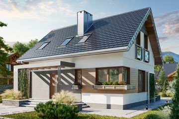  Projekt domu Dino Solo (1920) (KRD3063) - projekt domu parterowego z poddaszem - Zdjęcie 1