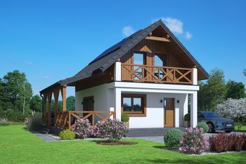  Projekt domu Gajówko 15m pcr (KRP2822) - projekt domu parterowego z poddaszem - Zdjęcie 1