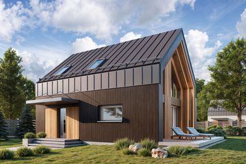  Projekt domu Zuza drewniana (BSE1270) - projekt domu parterowego z poddaszem - Zdjęcie 3
