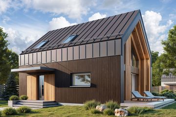  Projekt domu Zuza drewniana (BSE1270) - projekt domu parterowego z poddaszem - Zdjęcie 1